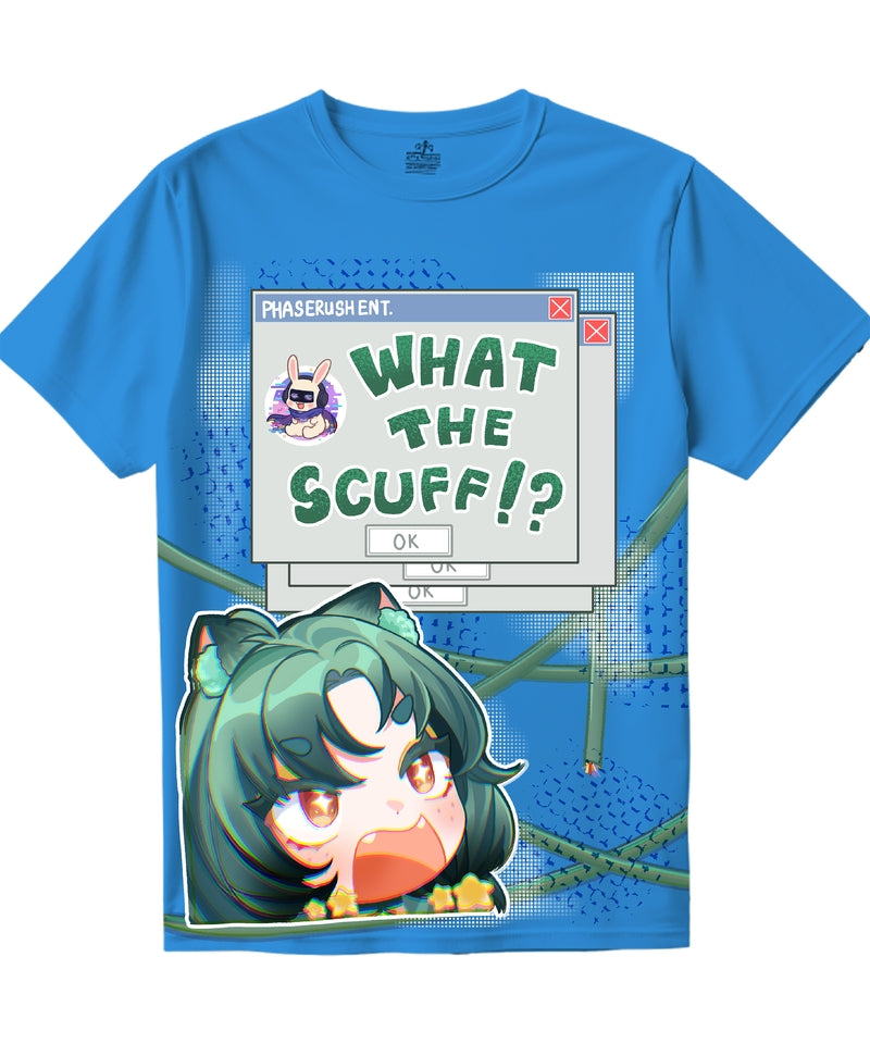 [WHAT THE SCUFF!?] Foreria Unisex Black/Light Blue T-Shirt